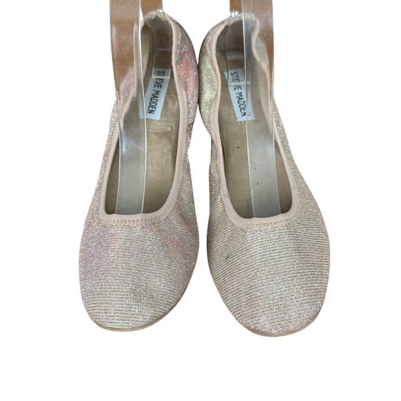 Steve Madden Bamba Metallic Nude Blush Round Toe Ballet Flats Shoes sz 8.5 M - Picture 6 of 16